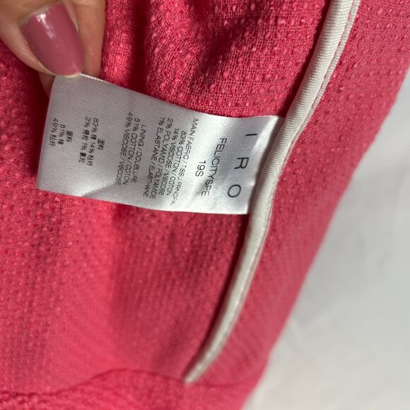 IRO Felicity Cotton Stretch Tweed Boucle Textured Knit BlazerJacket Pink size 10 - Picture 10 of 16